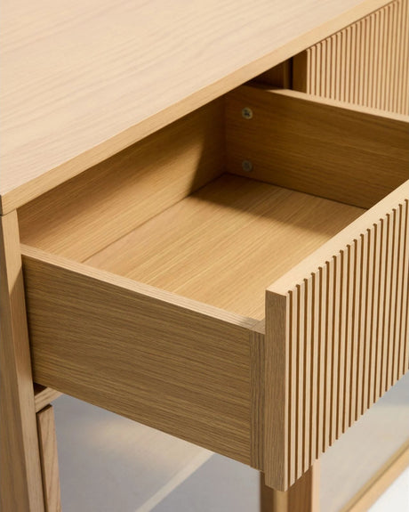 Sideboard Helvine mit 5 Türen und 5 Schubladen aus Eichenfurnier und gehärtetem Glas, 245 x 80 cm, FSC 100 % von Kave Home – Bild 5