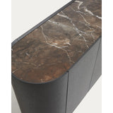 Sideboard Nemore mit 4 Türen aus Eichenfurnier und Keramikplatte mit Emperador-Marmor-Effekt, FSC Mix Credit 200 x 45 cm von Kave Home – Bild 8