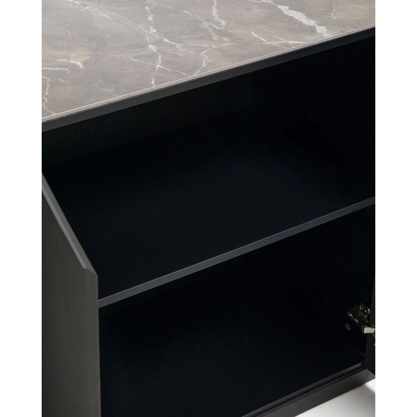 Sideboard Nemore mit 4 Türen aus Eichenfurnier und Keramikplatte mit Emperador-Marmor-Effekt, FSC Mix Credit 200 x 45 cm von Kave Home – Bild 9