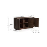 Sideboard Onix aus Walnussfurnier mit dunklem Finish 150 x 80 cm FSC Mix Credit von Kave Home – Bild 2
