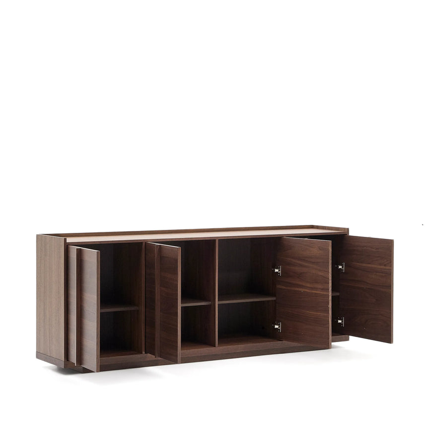 Sideboard Onix aus Walnussfurnier mit dunklem Finish 200 x 80 cm FSC Mix Credit von Kave Home – Produktbild 1
