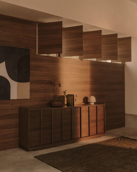 Sideboard Onix aus Walnussfurnier mit dunklem Finish 200 x 80 cm FSC Mix Credit von Kave Home – Produktbild 5
