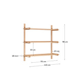 Sitra Regal modular 3 Regalbretter massives Eichenholz Finish Natur FSC Mix Credit 110 cm von Kave Home – Bild 4