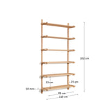 Sitra Regal modular 6 Regalbretter massives Eichenholz Finish Natur FSC Mix Credit 110 cm von Kave Home – Bild 3