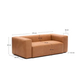 Sofa Blok aus braunem Leder 2-Sitzer 210 cm von Kave Home – Produktbild 3