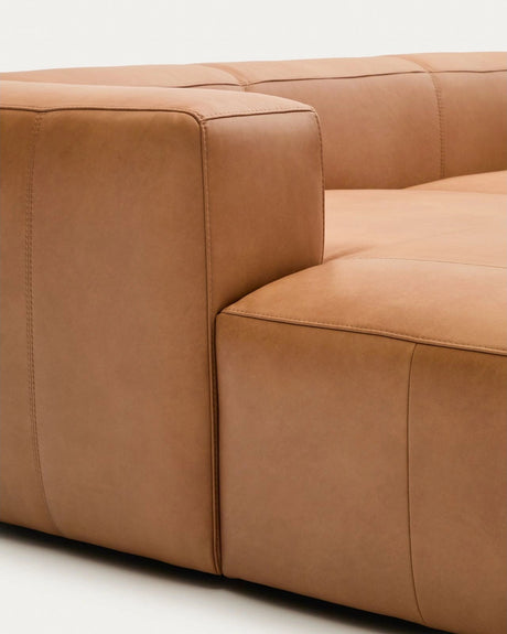 Sofa Blok aus braunem Leder 2-Sitzer Chaiselongue links 240 cm von Kave Home – Produktbild 12