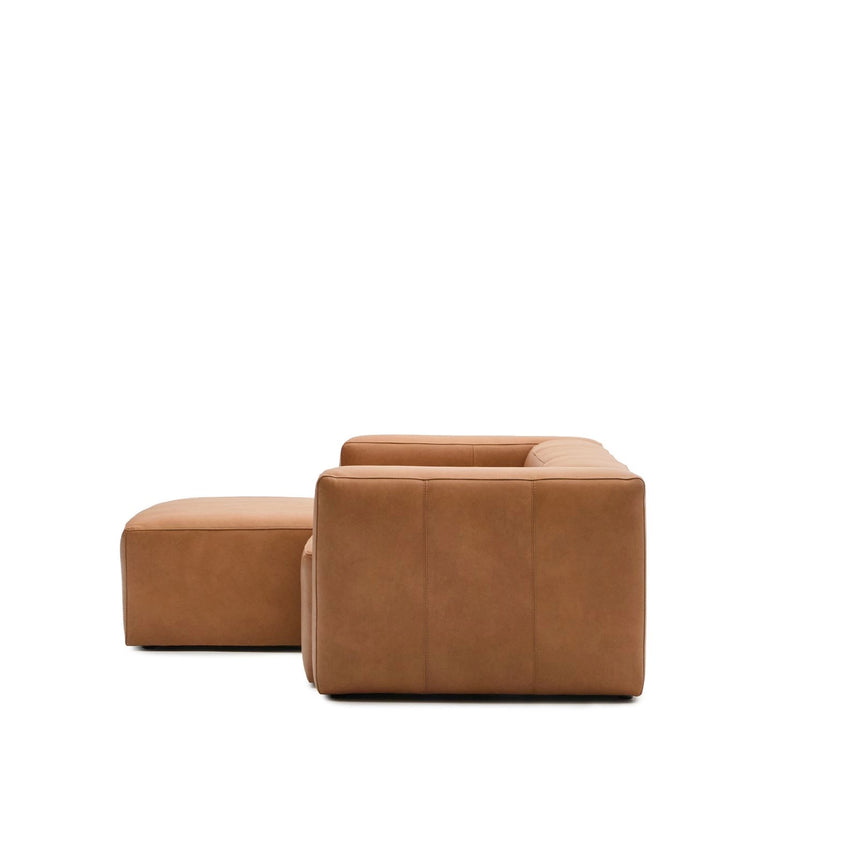 Sofa Blok aus braunem Leder 2-Sitzer Chaiselongue links 240 cm von Kave Home – Produktbild 6