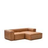Sofa Blok aus braunem Leder 2-Sitzer Chaiselongue rechts 240 cm von Kave Home – Produktbild 4