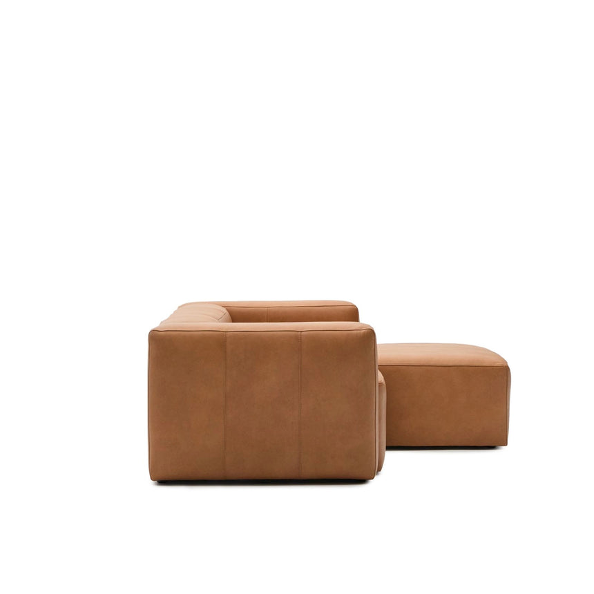 Sofa Blok aus braunem Leder 2-Sitzer Chaiselongue rechts 240 cm von Kave Home – Produktbild 6