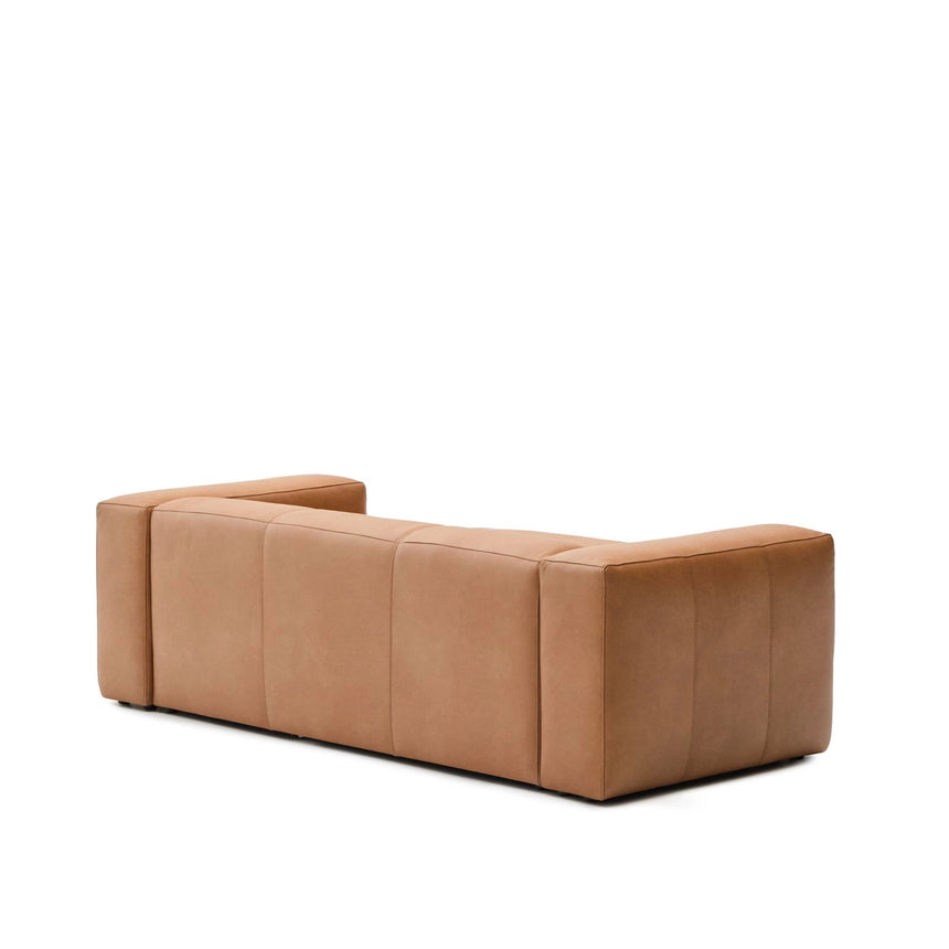 Sofa Blok aus braunem Leder 2-Sitzer Chaiselongue rechts 240 cm von Kave Home – Produktbild 8
