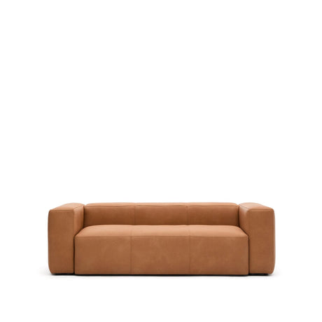 Sofa Blok aus braunem Leder 3-Sitzer 240 cm von Kave Home – Produktbild 1