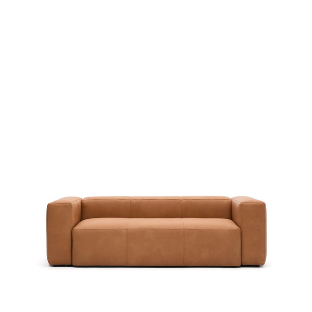 Sofa Blok aus braunem Leder 3-Sitzer 240 cm von Kave Home – Produktbild 1