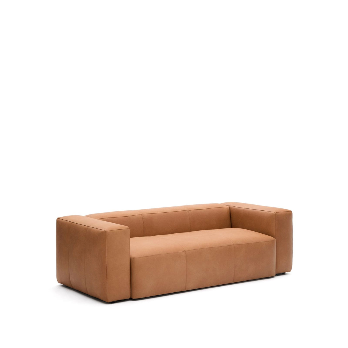 Sofa Blok aus braunem Leder 3-Sitzer 240 cm von Kave Home – Produktbild 4