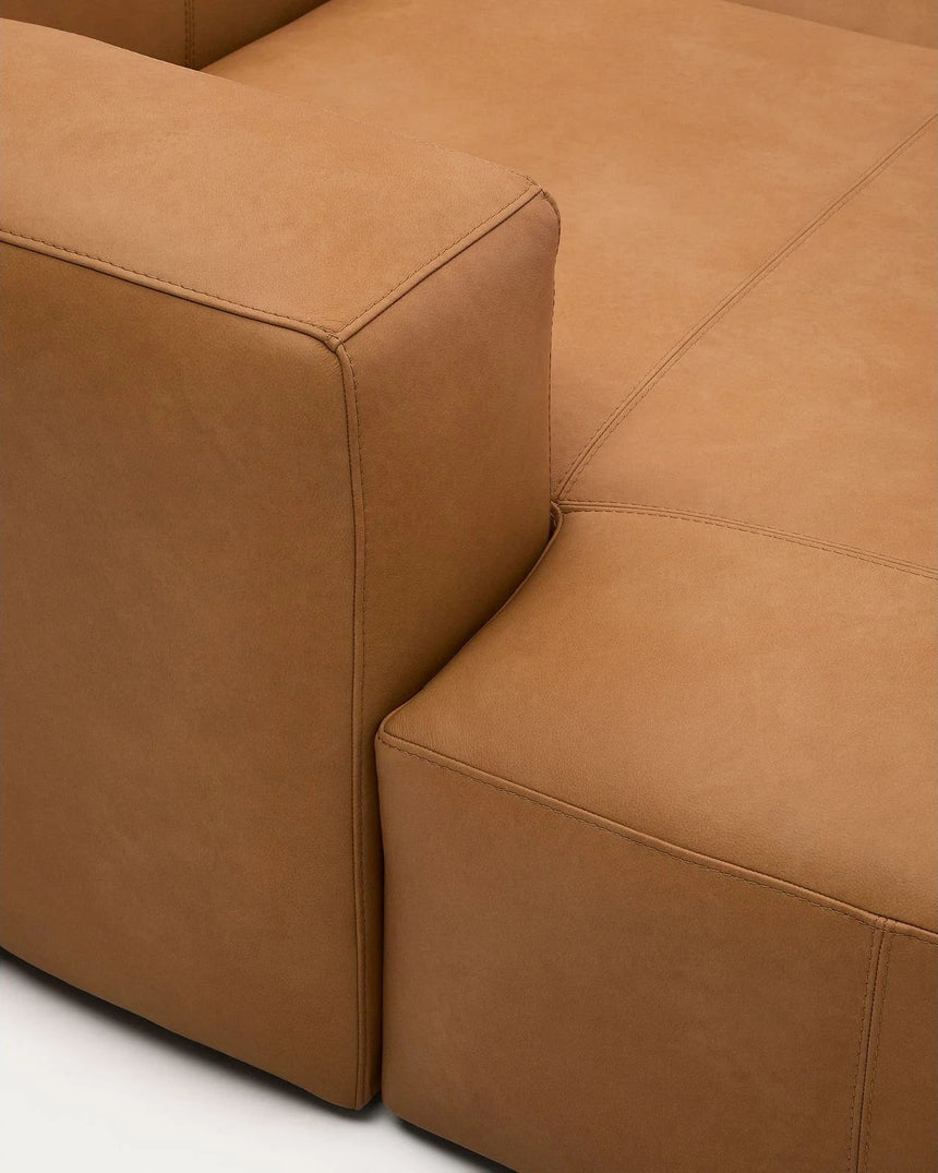 Sofa Blok aus braunem Leder 4-Sitzer Chaiselongue links 330 cm von Kave Home – Produktbild 4