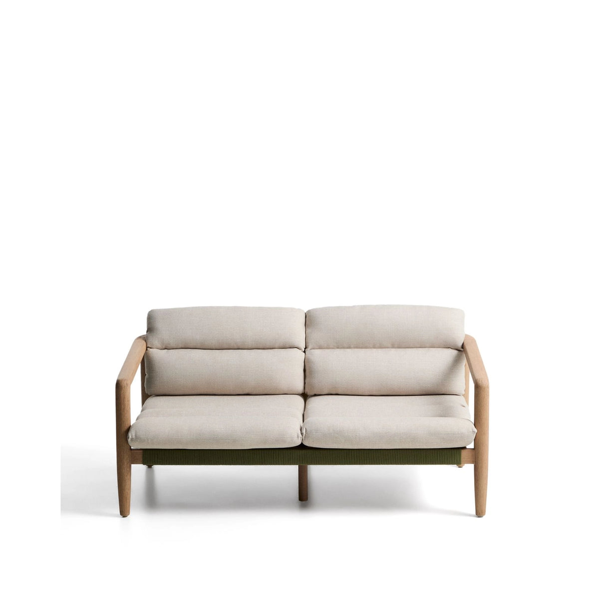 Sofa Menfi aus massivem Akazienholz und grünem Seil, 136 cm von Kave Home – Bild 1