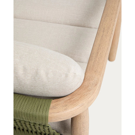 Sofa Menfi aus massivem Akazienholz und grünem Seil, 136 cm von Kave Home – Bild 11