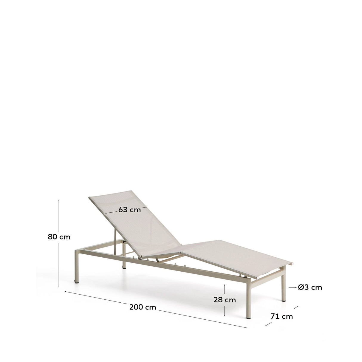 Sonnenliege Lesina aus Aluminium und Texteline von Kave Home – Bild 5