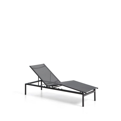 Sonnenliege Lesina aus Aluminium und graphitgrauem Texteline von Kave Home – Bild 1