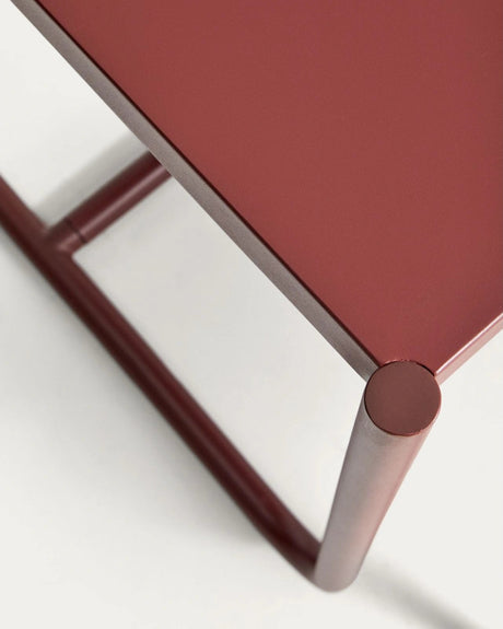 Sotil Set aus 2 Bänken und Tisch aus verzinktem Stahl mit granatfarbenem Finish 183 x 83 cm von Kave Home – Bild 9