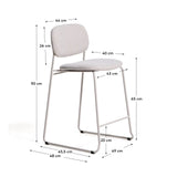 Stapelbarer Hocker Meli mit Chenille und Beinen aus Metall, FSC Mix Credit, 65 cm  von Kave Home – Bild 2