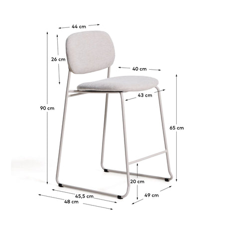 Stapelbarer Hocker Meli mit Chenille und Beinen aus Metall, FSC Mix Credit, 65 cm  von Kave Home – Bild 2