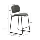 Stapelbarer Hocker Meli mit Chenille und Beinen aus Metall, FSC Mix Credit, 65 cm  von Kave Home – Bild 2