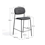 Stapelbarer Hocker Meli mit Chenille und Beinen aus Metall, FSC Mix Credit, 65 cm von Kave Home – Bild 3