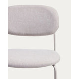 Stapelbarer Hocker Meli mit beiger Chenille und Beinen aus beigem Metall, FSC Mix Credit, 65 cm von Kave Home – Bild 7