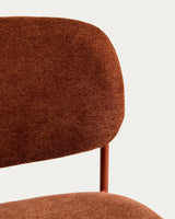 Stapelbarer Hocker Meli mit terrakottafarbener Chenille und Beinen aus terrakottafarbenem Metall, FSC Mix Credit, 65 cm von Kave Home – Bild 9