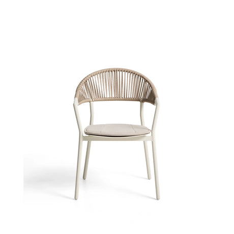 Stapelbarer Outdoor-Stuhl Alimia aus Aluminium in Ecru und beigem Synthetikseil von Kave Home – Bild 5