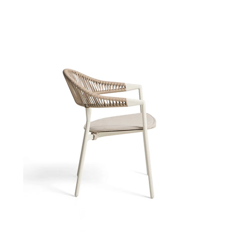 Stapelbarer Outdoor-Stuhl Alimia aus Aluminium in Ecru und beigem Synthetikseil von Kave Home – Bild 7