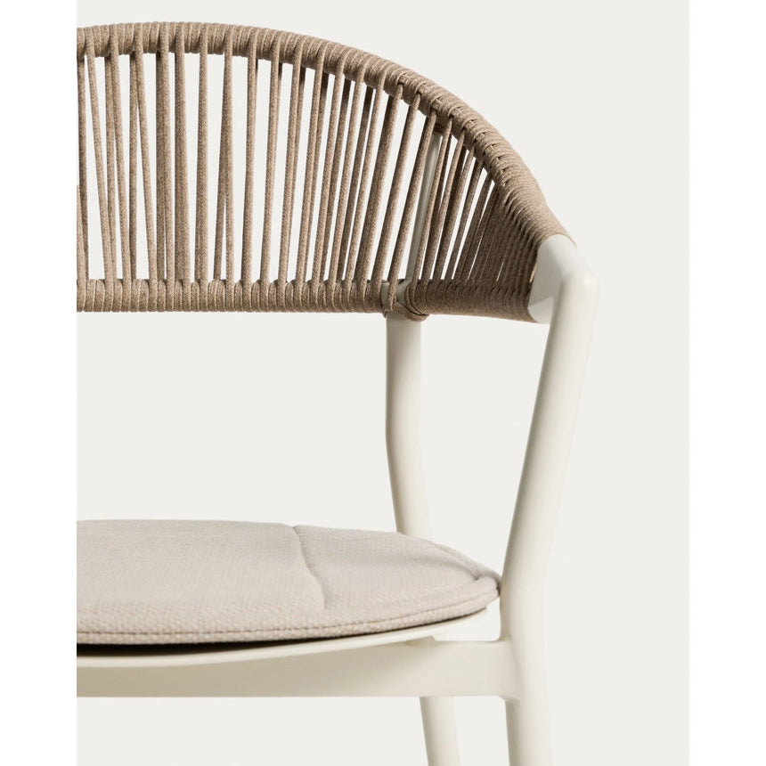 Stapelbarer Outdoor-Stuhl Alimia aus Aluminium in Ecru und beigem Synthetikseil von Kave Home – Bild 9