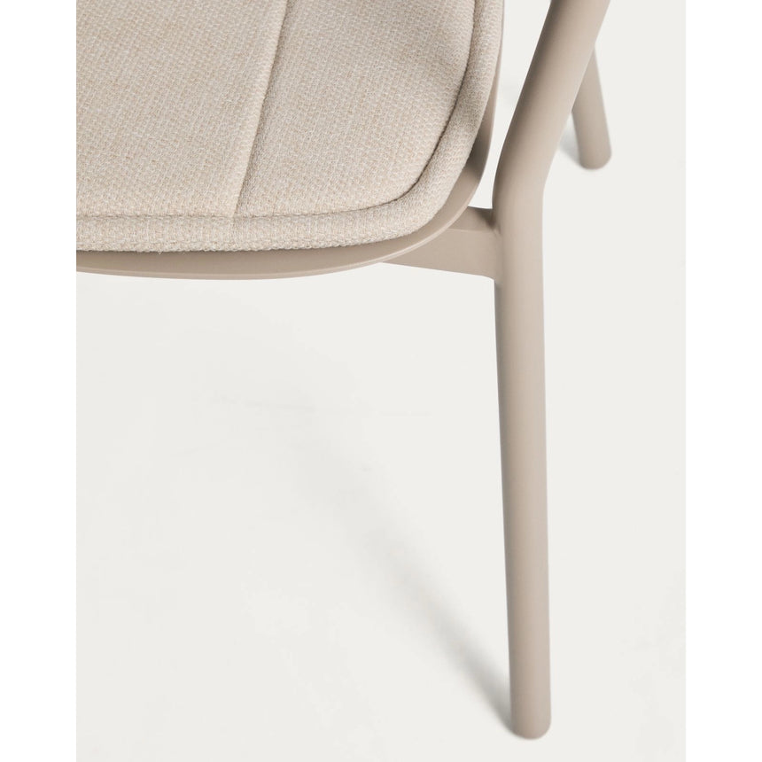 Stapelbarer Outdoor-Stuhl Alimia aus Aluminium in Taupe und braunem Synthetikseil von Kave Home – Bild 10