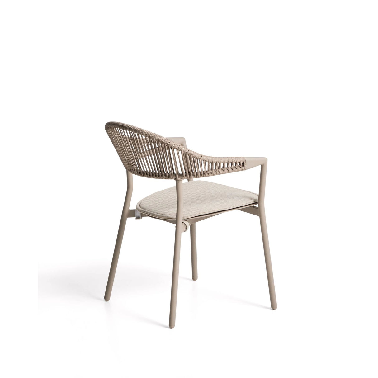 Stapelbarer Outdoor-Stuhl Alimia aus Aluminium in Taupe und braunem Synthetikseil von Kave Home – Bild 8