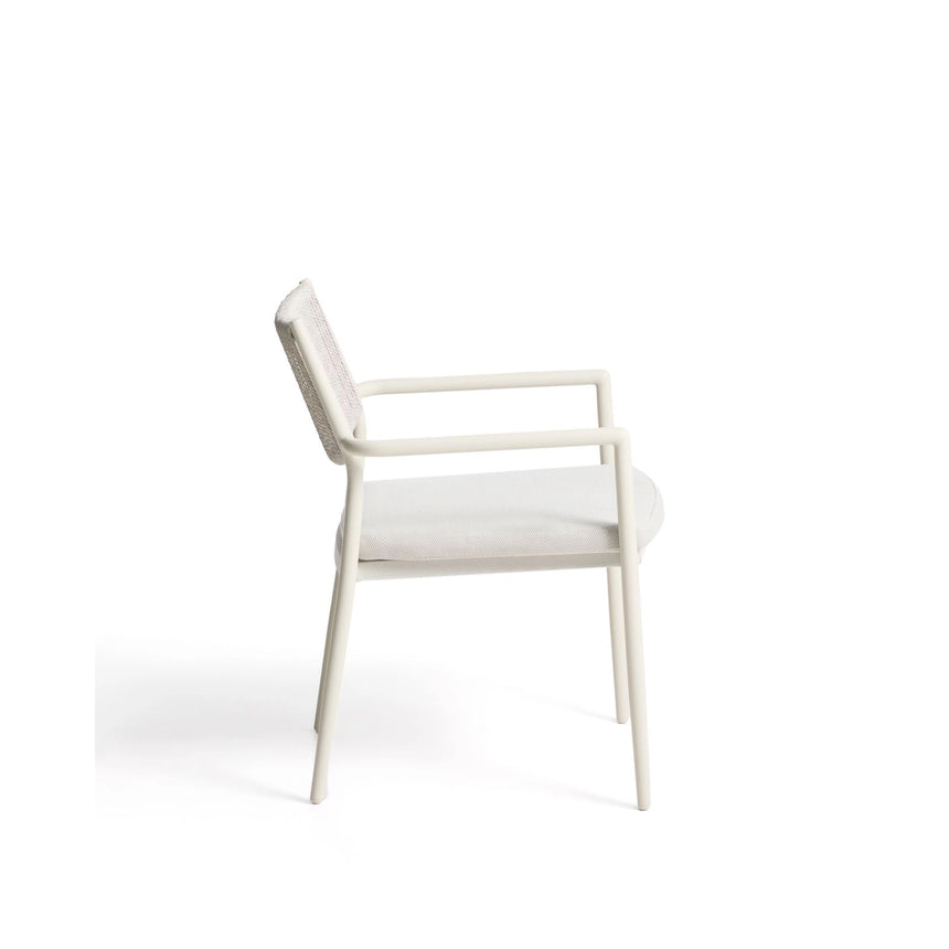 Stapelbarer Outdoor-Stuhl Argasi aus Aluminium in Ecru und grauem Synthetikseil von Kave Home – Bild 7
