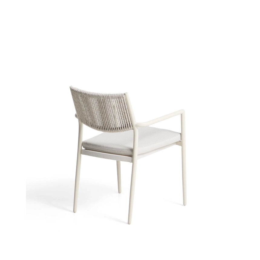Stapelbarer Outdoor-Stuhl Argasi aus Aluminium in Ecru und grauem Synthetikseil von Kave Home – Bild 8