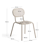 Stapelbarer Outdoor-Stuhl Brai aus taupefarben verzinktem Stahl von Kave Home – Bild 5