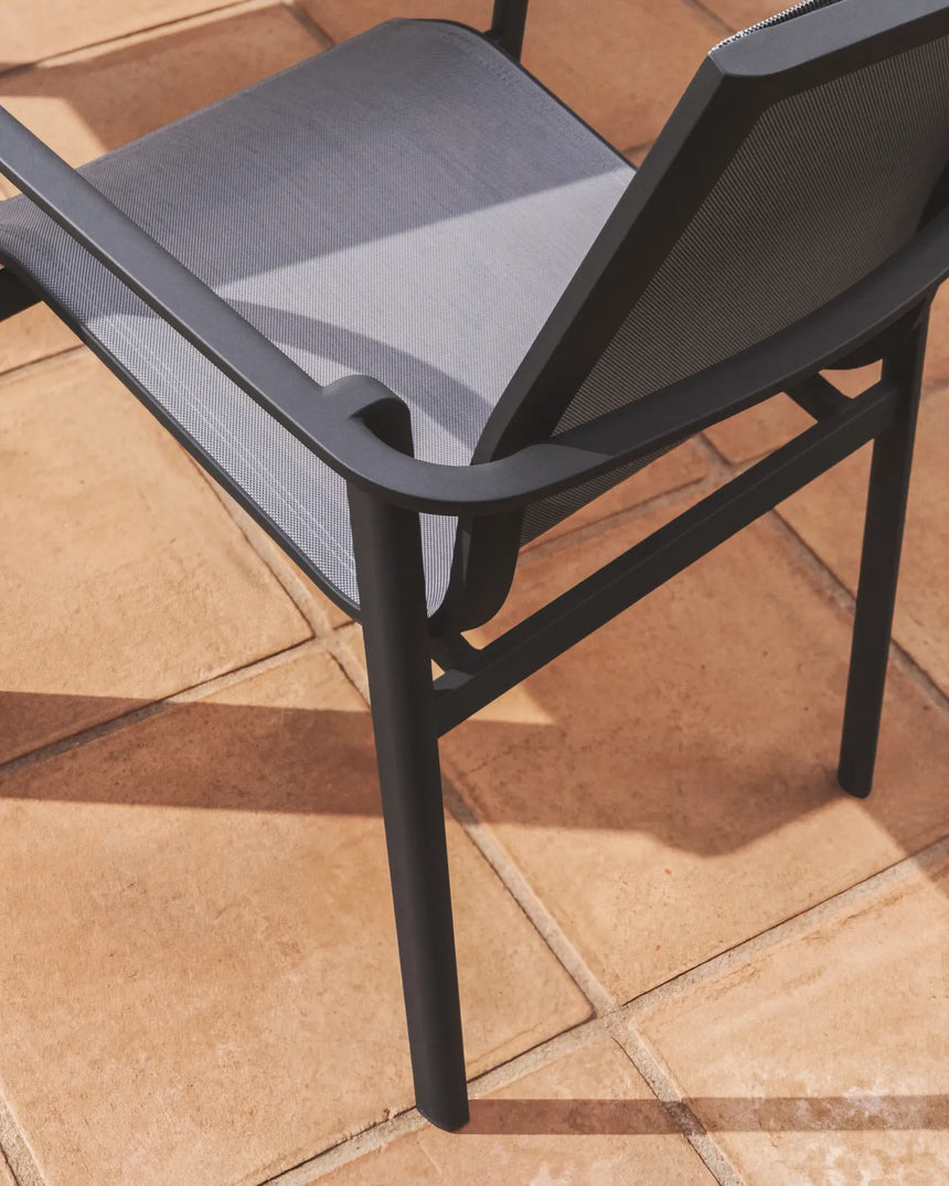 Stapelbarer Outdoor-Stuhl Canea aus Texteline und Aluminium von Kave Home – Bild 3