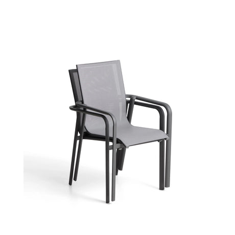 Stapelbarer Outdoor-Stuhl Canea aus Texteline und Aluminium von Kave Home – Bild 5