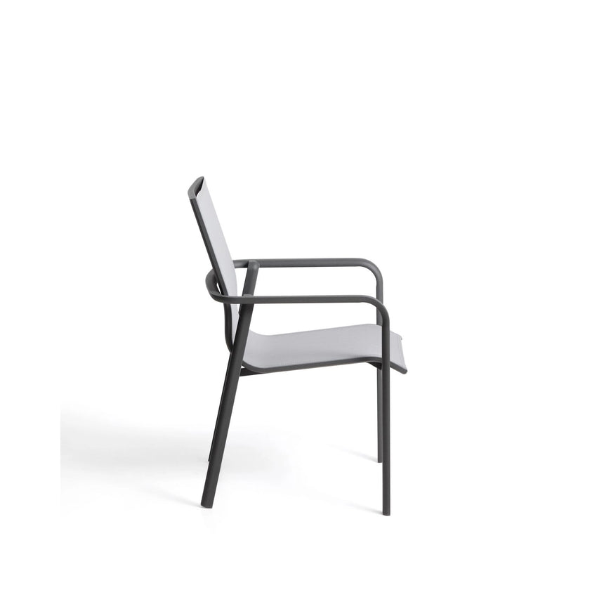 Stapelbarer Outdoor-Stuhl Canea aus Texteline und Aluminium von Kave Home – Bild 6