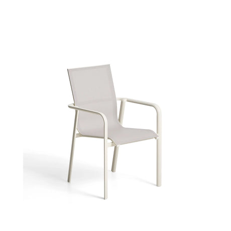 Stapelbarer Outdoor-Stuhl Canea aus beigem Texteline und Aluminium in Ecru von Kave Home – Bild 1