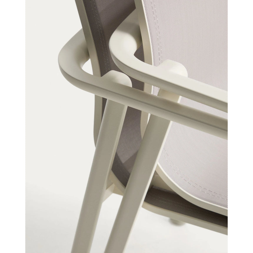 Stapelbarer Outdoor-Stuhl Canea aus beigem Texteline und Aluminium in Ecru von Kave Home – Bild 11