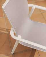 Stapelbarer Outdoor-Stuhl Canea aus beigem Texteline und Aluminium in Ecru von Kave Home – Bild 3