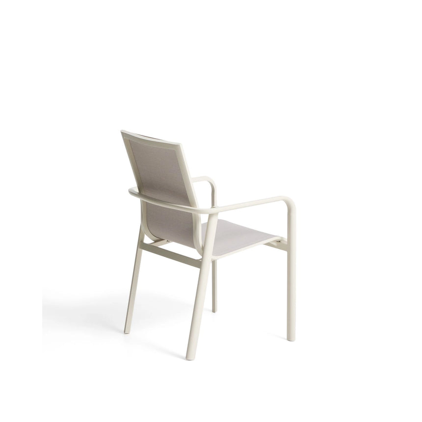 Stapelbarer Outdoor-Stuhl Canea aus beigem Texteline und Aluminium in Ecru von Kave Home – Bild 7