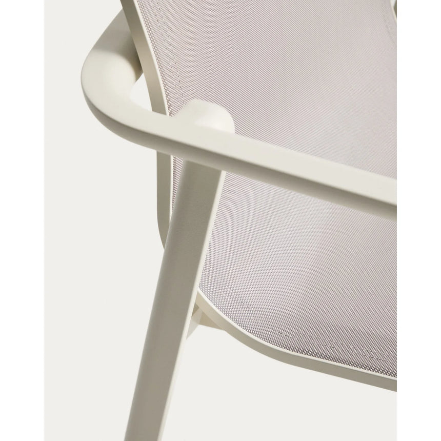 Stapelbarer Outdoor-Stuhl Canea aus beigem Texteline und Aluminium in Ecru von Kave Home – Bild 9