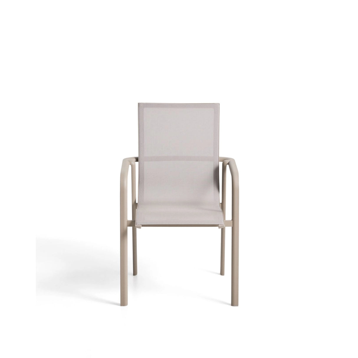 Stapelbarer Outdoor-Stuhl Canea aus beigem Texteline und Aluminium in Taupe von Kave Home – Bild 5