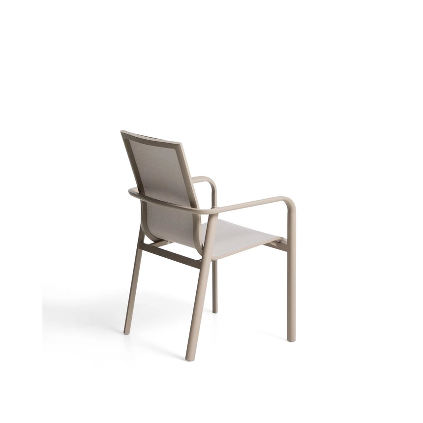 Stapelbarer Outdoor-Stuhl Canea aus beigem Texteline und Aluminium in Taupe von Kave Home – Bild 8