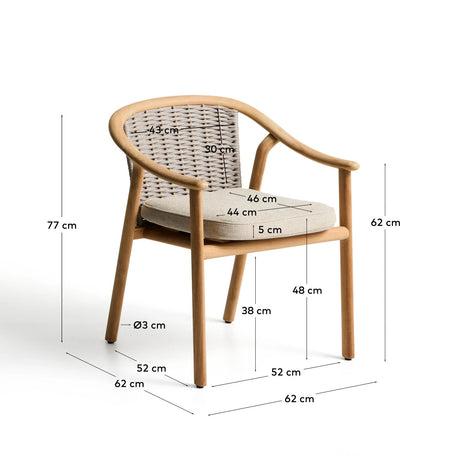 Stapelbarer Outdoor-Stuhl Elunda aus massivem Teakholz, FSC 100 % von Kave Home – Bild 7