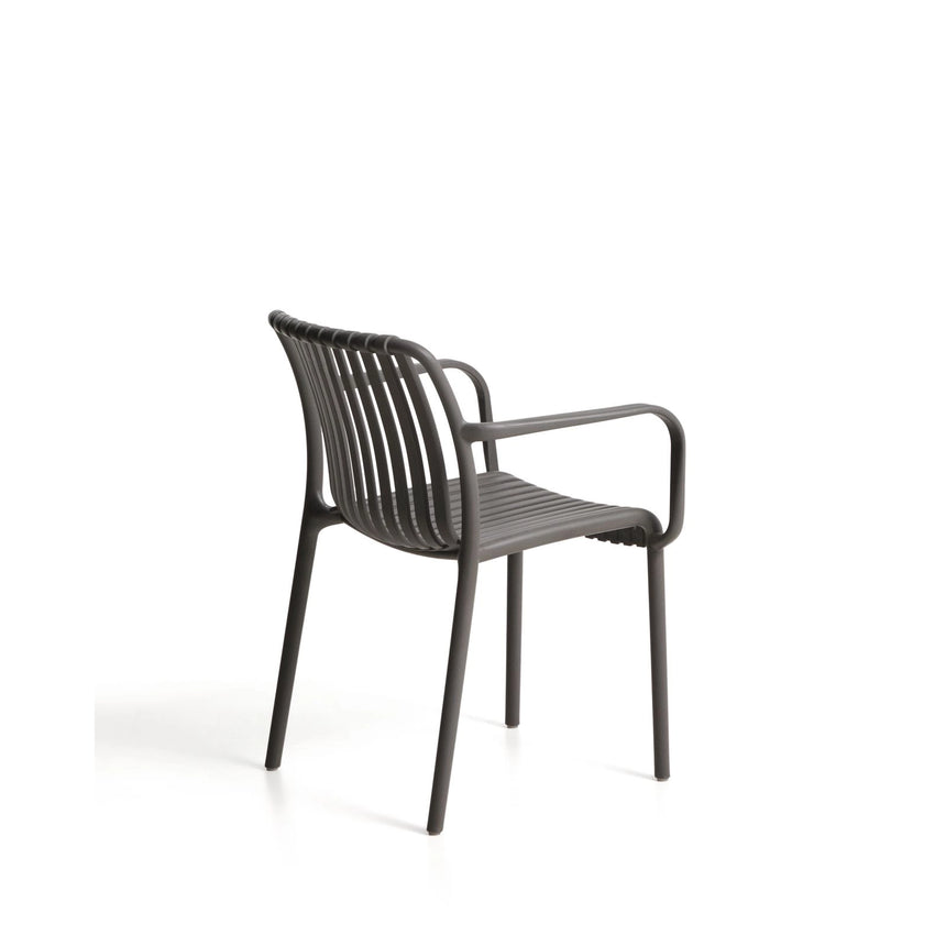 Stapelbarer Outdoor-Stuhl Isabellini in Graphitgrau von Kave Home – Bild 5