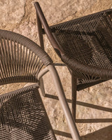 Stapelbarer Outdoor-Stuhl Livadia aus Aluminium in Braun von Kave Home – Bild 3